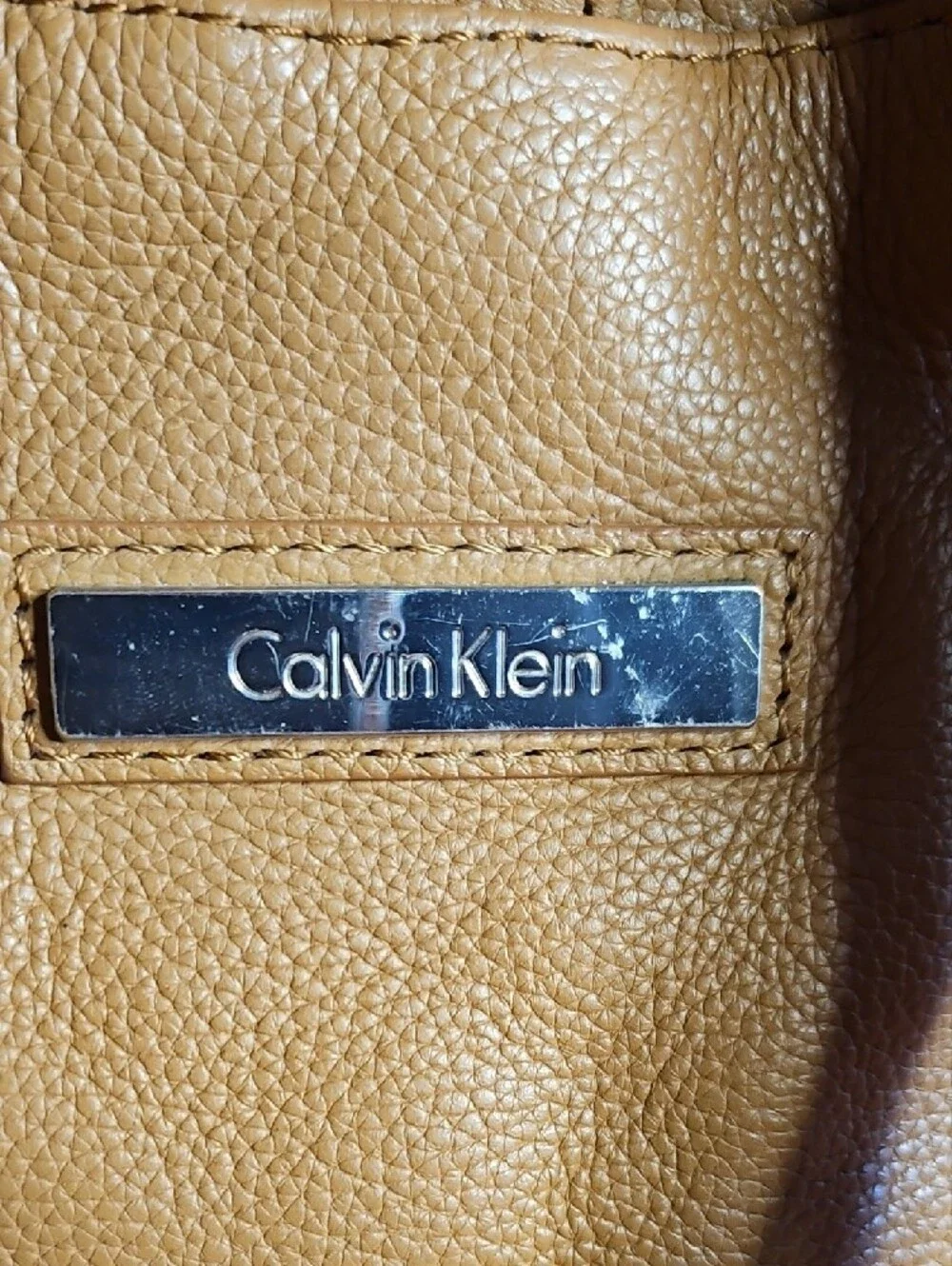 Calvin Klein Caramel Tan Leather Shoulder Bag